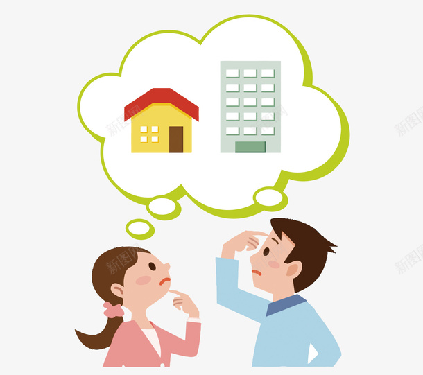 夫妻买房的困扰矢量图eps免抠素材_新图网 https://ixintu.com 买房 买房PNG矢量图 买房免扣PNG图 住宅 卡通 夫妻矢量 手绘 矢量图