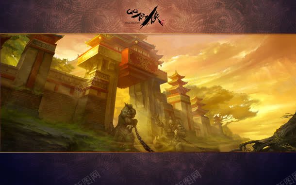 中国风玄幻游戏大门海报背景jpg设计背景_新图网 https://ixintu.com 国风 大门 海报 游戏 背景
