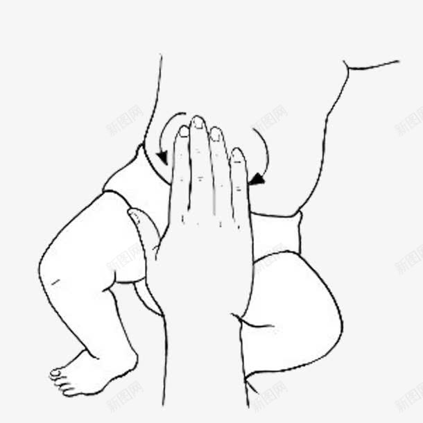 推肚子手法png免抠素材_新图网 https://ixintu.com 小儿推拿 手法 手绘 肚子