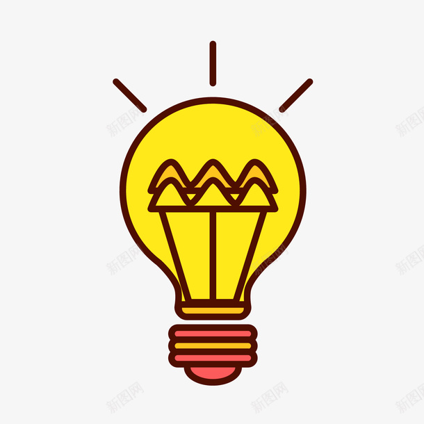 黄色手绘线稿思考元素矢量图图标eps_新图网 https://ixintu.com 光芒 卡通图标 圆弧 扁平化 手绘 线稿 质感 闪耀 黄色 矢量图