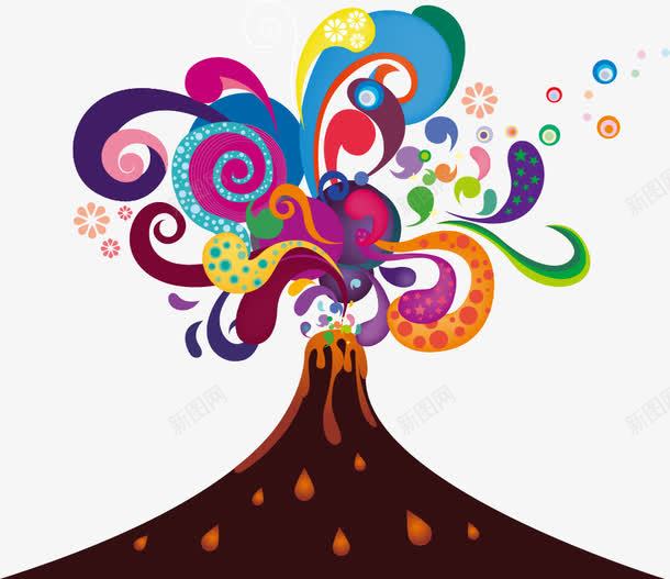 卡通火山喷溅礼花png免抠素材_新图网 https://ixintu.com 卡通 喷溅 彩炮 火山 火山手绘 礼花