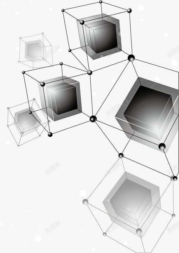 立方体动感分子结构矢量图eps免抠素材_新图网 https://ixintu.com 分子结构 动感分子 化学 化学结构 立方体 矢量图