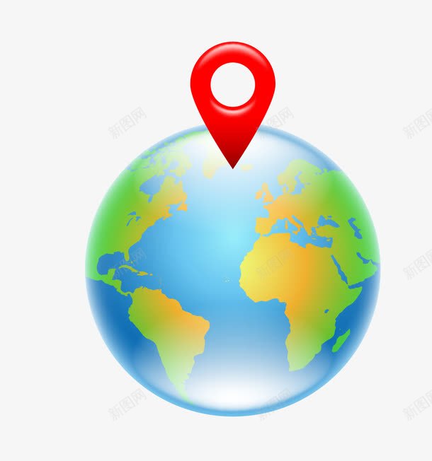 蓝色地球地位系统png免抠素材_新图网 https://ixintu.com gps 卡通 地图 地标 定位 导航 店铺 扁平 插画 树木 货车 道路