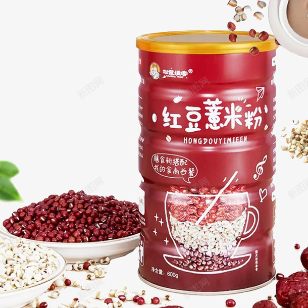 罐装红豆薏米粉png免抠素材_新图网 https://ixintu.com 五谷杂粮 减肥 祛湿健脾 红豆 罐装 营养 薏米 薏米红豆粉
