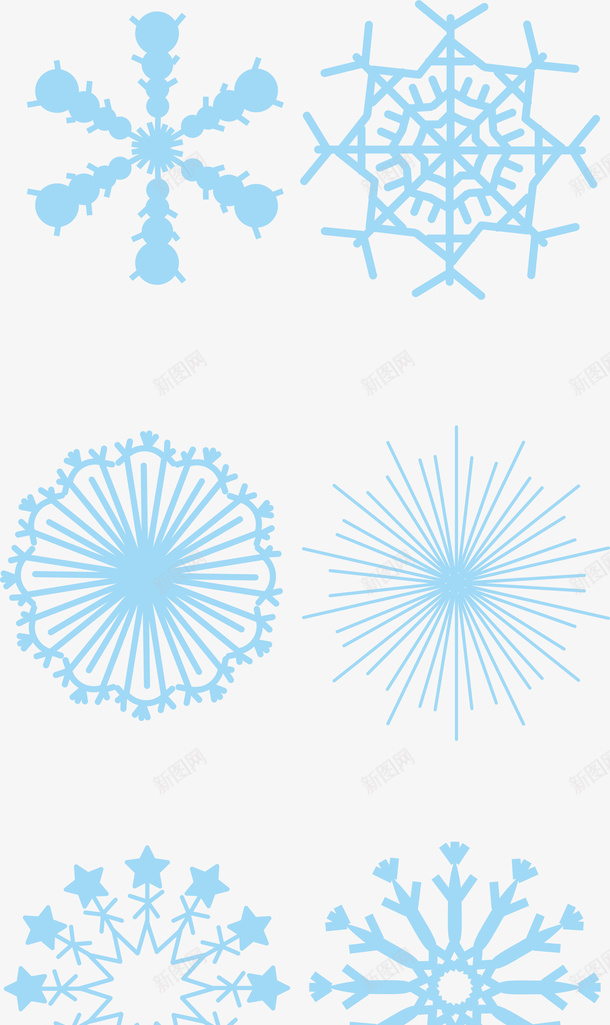 雪花蓝色01png免抠素材_新图网 https://ixintu.com ui 冬天 异形 扁平化 时尚 简约 蓝色 雪花