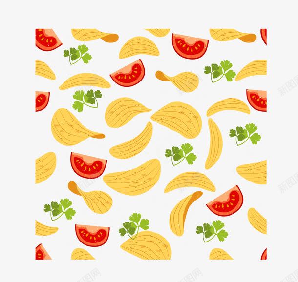 食物番茄食品png免抠素材_新图网 https://ixintu.com 无缝背景 背景番茄 薯片 西红柿 食品 食物