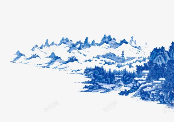 水墨群山png免抠素材_新图网 https://ixintu.com 中国风 古风 水墨群山 画 群山