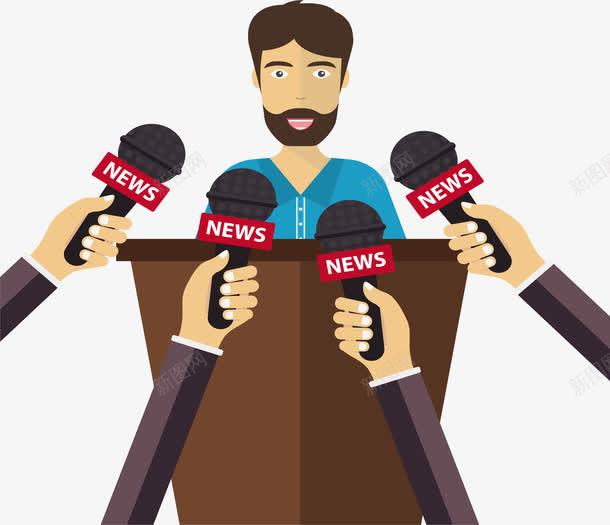 召开记者新闻发布会png免抠素材_新图网 https://ixintu.com 公开发言 发布会 新闻会 矢量png 言论自由 记者会 记者媒体