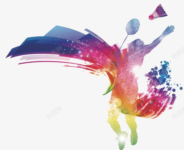 打羽毛球的人物cdr免抠素材_新图网 https://ixintu.com 人物 水墨 缤纷 羽毛球