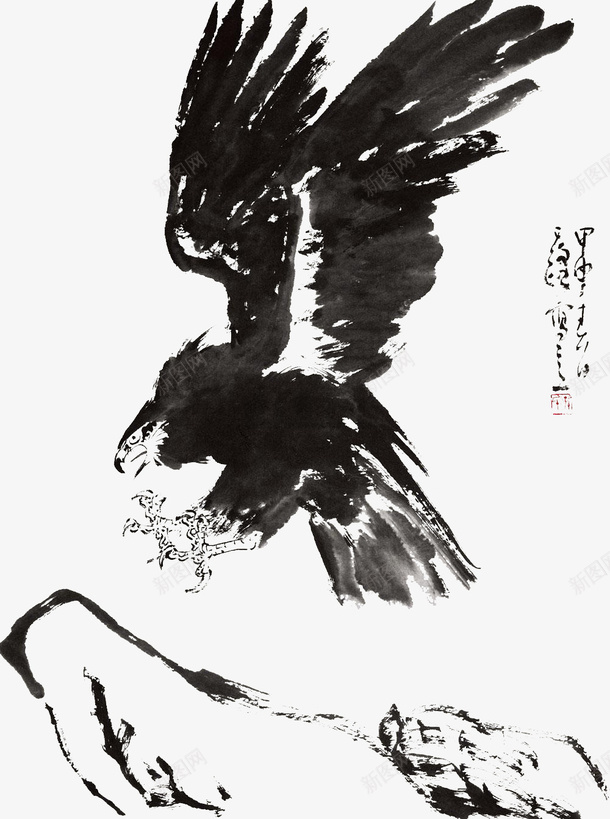 水墨装饰鹰png免抠素材_新图网 https://ixintu.com 免抠素材 大展鸿图 材 水墨丹青 水墨鹰 装饰素材