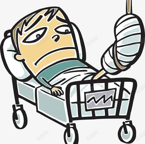 腿部受伤png免抠素材_新图网 https://ixintu.com 住院 扭伤 插画 病人休息 石膏
