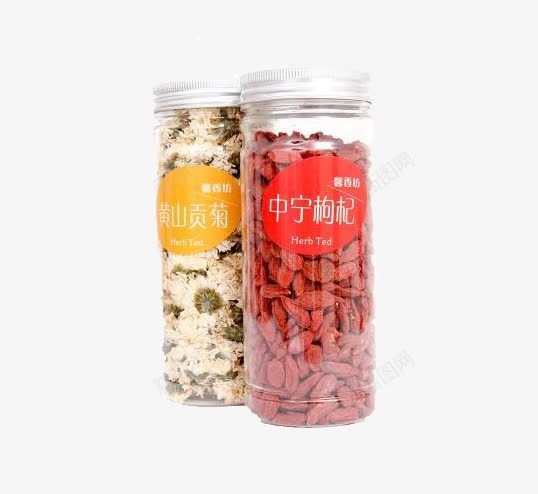 枸杞菊花茶png免抠素材_新图网 https://ixintu.com 产品实物 宁夏枸杞子组合 罐装 贡菊花茶白菊