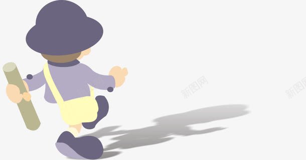 背书包的小男孩png免抠素材_新图网 https://ixintu.com 书包 卡通 影子 男孩