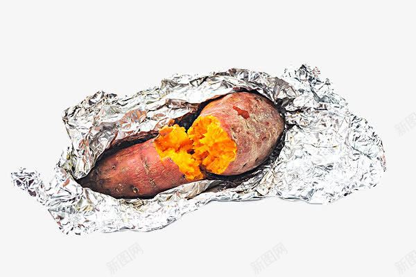 实物食品用锡纸包着的烤地瓜png免抠素材_新图网 https://ixintu.com 地瓜 烤地瓜 红薯 红薯淀粉 锡纸 锡纸烧烤 食品 食物
