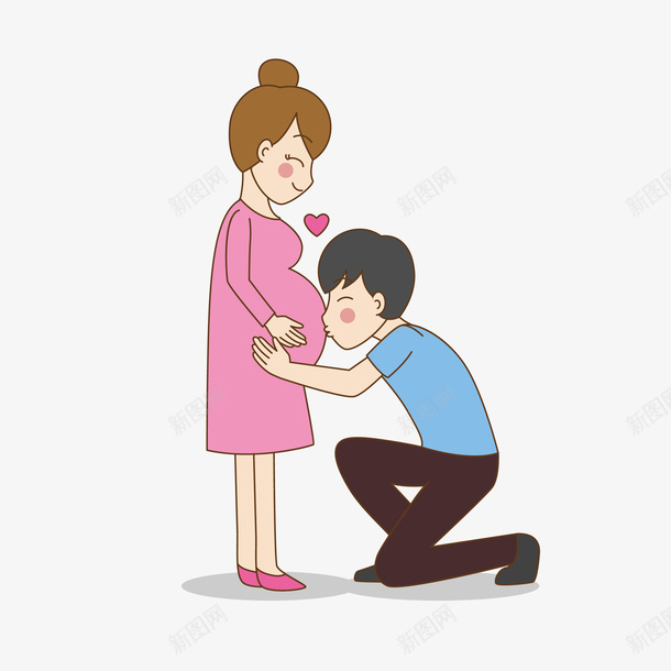 可爱胎教的夫妻矢量图eps免抠素材_新图网 https://ixintu.com PNG孕妇 卡通 卡通孕妇 可爱 大肚子 孕妇 孕妇PNG 孕妈咪 欢乐的夫妻 矢量图 胎教 胎教夫妻
