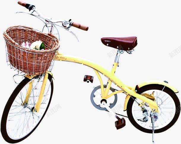 黄色自行车踏青工具png免抠素材_新图网 https://ixintu.com 工具 自行车 踏青 黄色