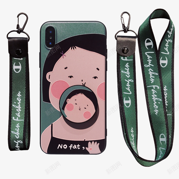 卡通图案挂绳手机壳png免抠素材_新图网 https://ixintu.com iphonex浮雕 实物 手机壳卡通图案挂绳手机壳 手机壳背面 手机配件 挂绳 苹果7plus手机壳