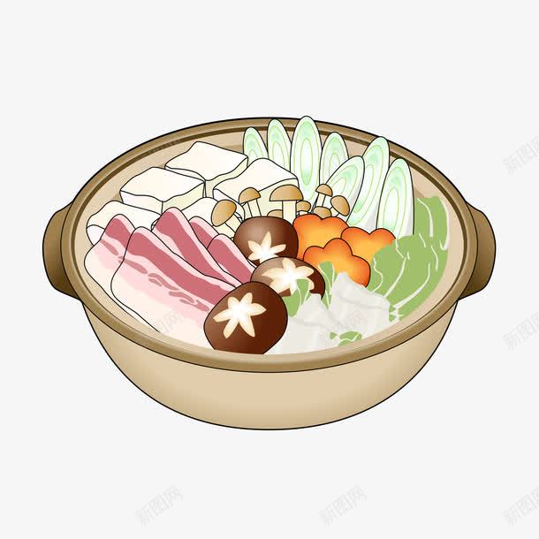 一碗砂锅png免抠素材_新图网 https://ixintu.com 火锅 砂锅 蔬菜