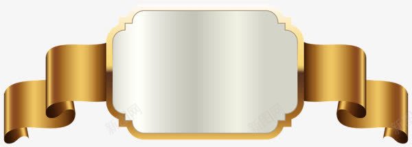 金色丝带立体表框png免抠素材_新图网 https://ixintu.com 丝带 表框 金丝带 银框