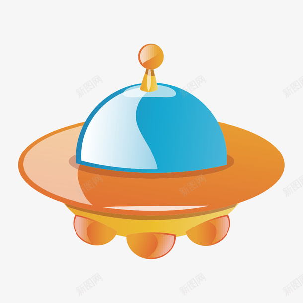 com 不明飞行器 卡通手绘 卡通飞行器 外太空飞行器宇宙飞船不明飞行