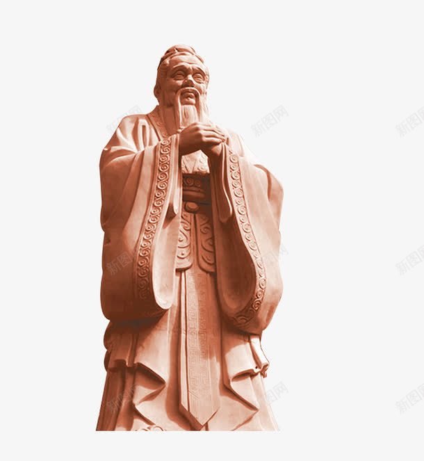 孔子png免抠素材_新图网 https://ixintu.com 古代名人 孔子像 尊贤 泥土色
