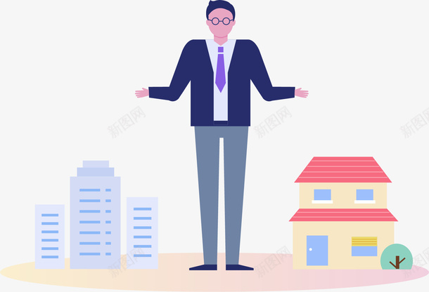 手绘卡通人物房屋中介售楼员png免抠素材_新图网 https://ixintu.com 卖房子 卡通人物 售楼员 房屋中介 手绘 楼房