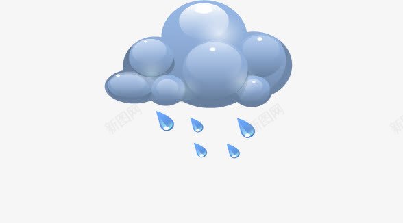 立体云和雨滴png免抠素材_新图网 https://ixintu.com 乌云 卡通 手绘 雨滴