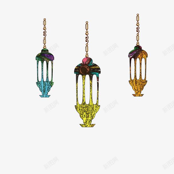 古尔邦节天灯png免抠素材_新图网 https://ixintu.com 2017 Adha Eid adha al eid fitr mubarak ul 卡通手绘 天灯