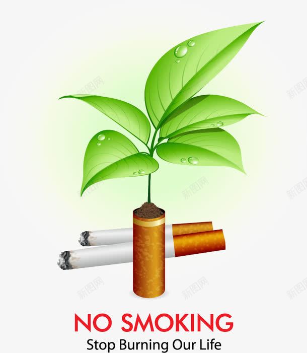 禁止吸烟矢量图ai免抠素材_新图网 https://ixintu.com nosmoking 不准吸烟 世界无烟日 吸烟 广告 广告设计 手绘 抽烟 矢量图 禁止吸烟 绿叶 香烟 香烟创意