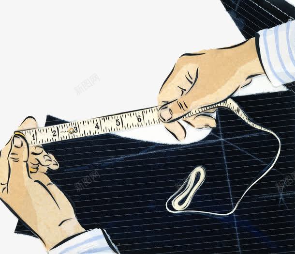 衣服裁剪量度插画png免抠素材_新图网 https://ixintu.com 卷尺 插画 衣服尺寸 裁剪