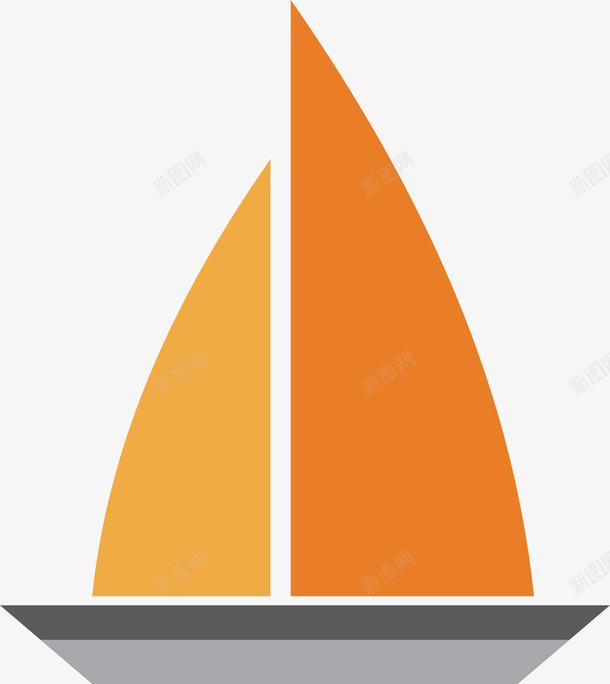 翱翔的小帆船矢量图ai免抠素材_新图网 https://ixintu.com 交通工具 小帆船 小船 行驶 风帆 黄色 矢量图