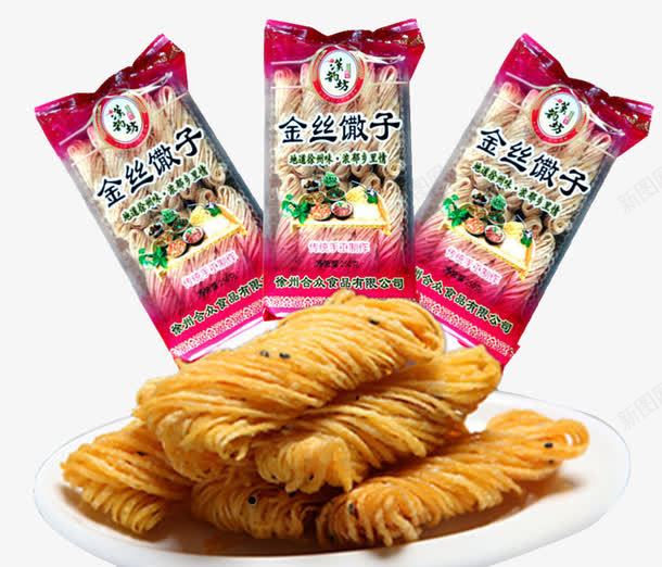 袋装金丝馓子png免抠素材_新图网 https://ixintu.com 品种繁多 油炸食品 袋装 金丝馓子 零食 风味各异 馓子