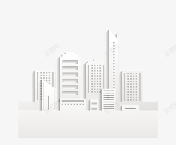 立体白色建筑群png免抠素材_新图网 https://ixintu.com 建筑素材 楼素材 立体建筑 立体白色建筑群矢量素材 高楼大厦素材