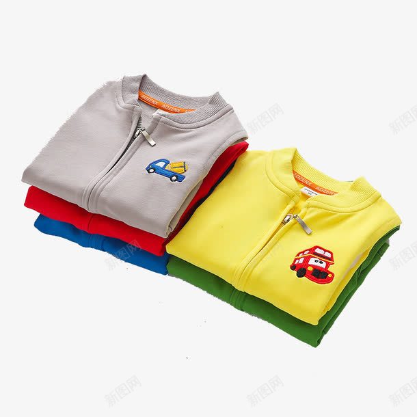 童装外套png免抠素材_新图网 https://ixintu.com 叠好的衣服 多色 男童外套 童装
