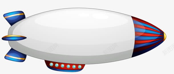 空中飞艇png免抠素材_新图网 https://ixintu.com 交通工具 红色 蓝色 飞艇
