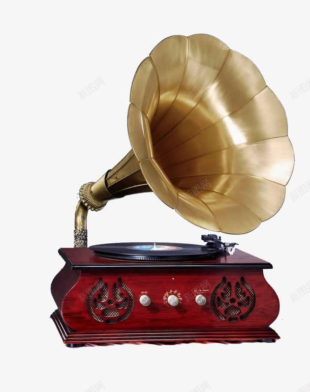 黄金留声机png免抠素材_新图网 https://ixintu.com 80年代家电 古典留声机 唱歌机 唱片机 复古留声机 大喇叭留声机 歌唱机 留音机 黄金留声机