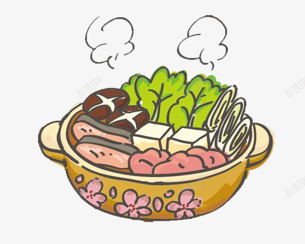 开心火锅png免抠素材_新图网 https://ixintu.com 丸子 火锅 翻滚 肉 蔬菜 锅底 食欲 香菇 鱼豆腐