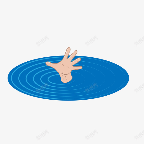 溺水的人物的手臂矢量图ai免抠素材_新图网 https://ixintu.com 水上自救 求救 海边 游泳 溺水遇难 蓝色 矢量图