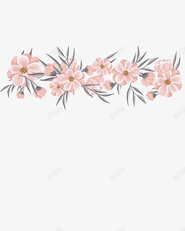 手绘小清新花朵花卉png免抠素材_新图网 https://ixintu.com 夏日清新 婚庆花边 小清新 手绘边框 插画 粉嫩花朵