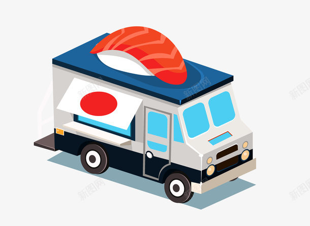 手绘卡通立体25D等距三文鱼png免抠素材_新图网 https://ixintu.com 25D 25D快餐车 三文鱼寿司快餐车 动画 卡通 卡通快餐车 快餐车 手绘卡通立体25D等距三文鱼寿司快餐车免费下载 等距