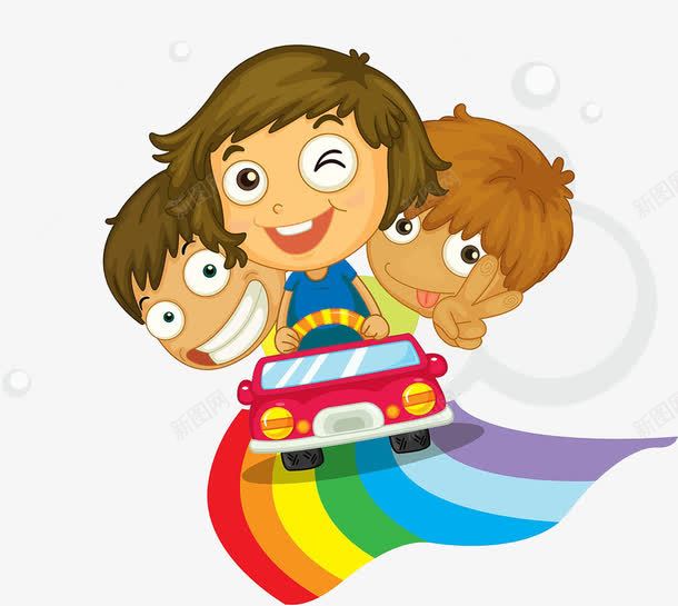 小孩开汽车png免抠素材_新图网 https://ixintu.com 卡通手绘 学车 小孩 小轿车 开汽车 汽车 练车 车子 驾校宣传 驾校车
