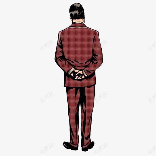 背着手的男人png免抠素材_新图网 https://ixintu.com 中年男 卡通 小男孩背影 帅哥背影 帅气的 手绘 棕色的 男人 男孩背影 男生背影 简笔 背影
