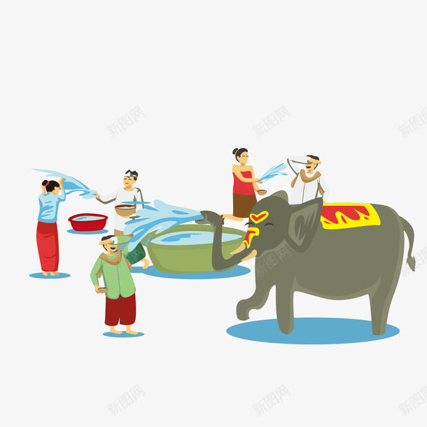 泰国泼水节卡通人物大象矢量图ai免抠素材_新图网 https://ixintu.com 传统节日 卡通人物 卡通泼水节 大象 庆祝 泰国泼水节 泼水 矢量卡通大象 矢量图