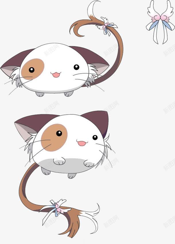 二次元猫咪png免抠素材_新图网 https://ixintu.com 可爱 手绘 猫咪 长尾巴 黑眼圈