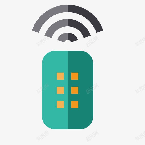 绿色遥控器图标png_新图网 https://ixintu.com 万能遥控 信号 发射 商务 圆弧 圆角 按键 无线 电动幕布遥控器 蓝色