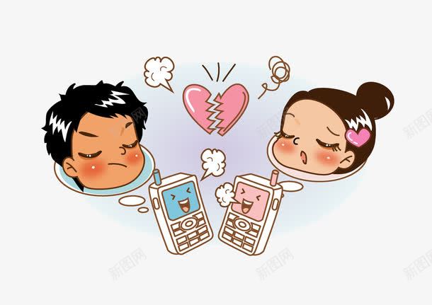 打电话吵架的人png免抠素材_新图网 https://ixintu.com 两个人 卡通 听电话 吵架 心 恼火 手机 打电话 拨号界面 接听 生气 电话 粗口 逼逼图 音乐播放界面设计