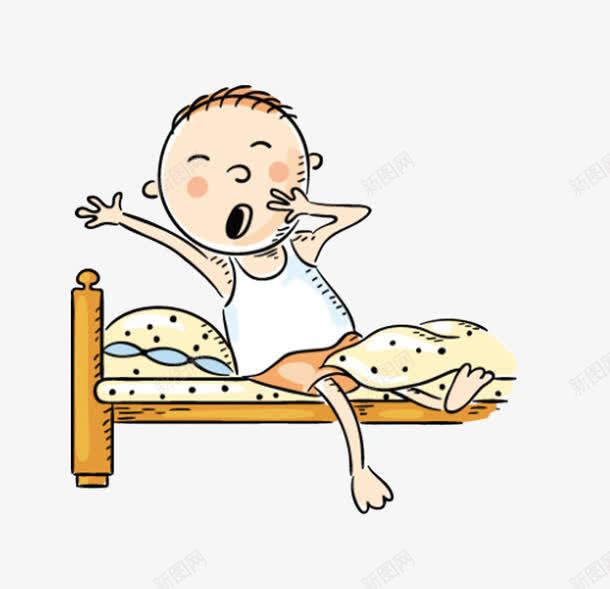 起床手绘小男孩png免抠素材_新图网 https://ixintu.com 早晨 男孩 起床