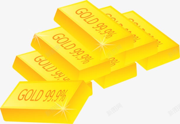 千足金砖png免抠素材_新图网 https://ixintu.com 千足金 矢量千足金砖设计素材 金块 金砖 金融