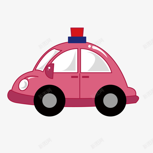 卡通警车矢量图ai免抠素材_新图网 https://ixintu.com Q版汽车 卡通 卡通车 扁平车 矢量图 警车 车模型 车矢量图