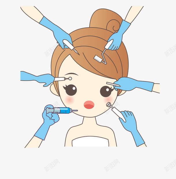 卡通手术女孩png免抠素材_新图网 https://ixintu.com 医院 卡通女孩 手术 改造 整形 美丽 美容